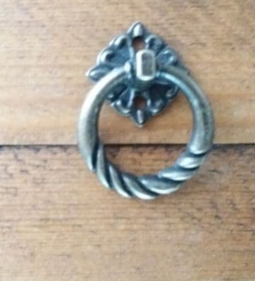 NEW Pair of Zinc Alloy drop ring handles ornate castings antique finish C122