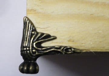 NEW Set of 4 box feet furniture corner foot decoration ornate antique finishC025