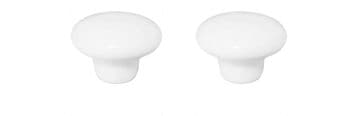 Pack 2 White Door Knob Cabinet Retro Round Ceramic Drawer Cupboard Kitchen Pull Handle 36mm diameter