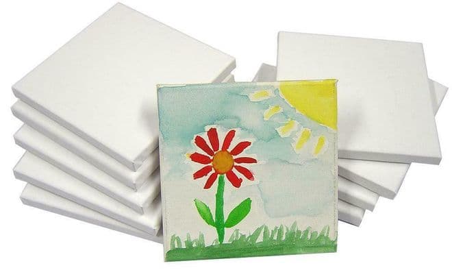 Pack of 1 Stretched Blank Square Canvas for Painting 15 x 15 cm (6