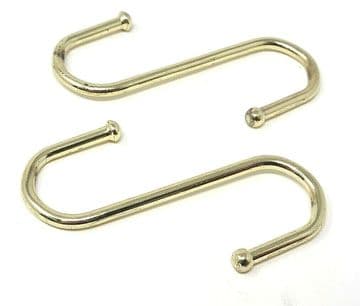 Pack of 2 Metal S Hooks Ball End Hanging Kitchen Garden Utensil Tools 3" / 75mm