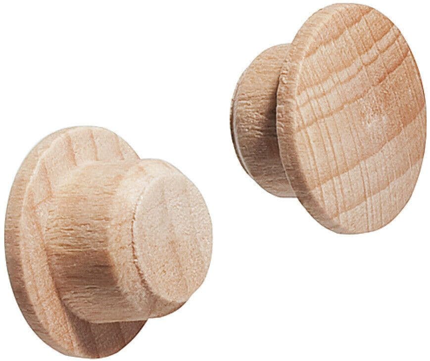Pack of 2 Screw Cover Caps Solid Ash Wood Fits 10mm diameter hole BE003