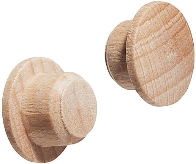 Pack of 2 Screw Cover Caps Solid Ash Wood Fits 10mm diameter hole BE003