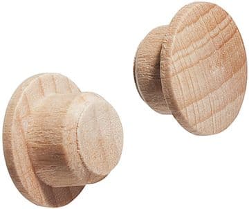 Pack of 2 Screw Cover Caps Solid Beech Wood Fits 10mm diameter hole BE001