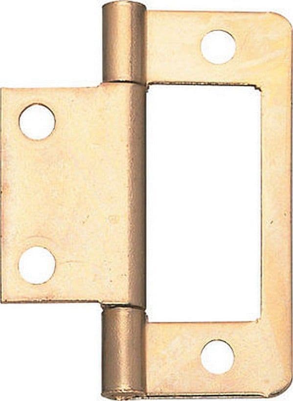 Pack of 4  NEW FLUSH CUPBOARD HINGES 50MM Cabinet Furniture Flat, finish choice