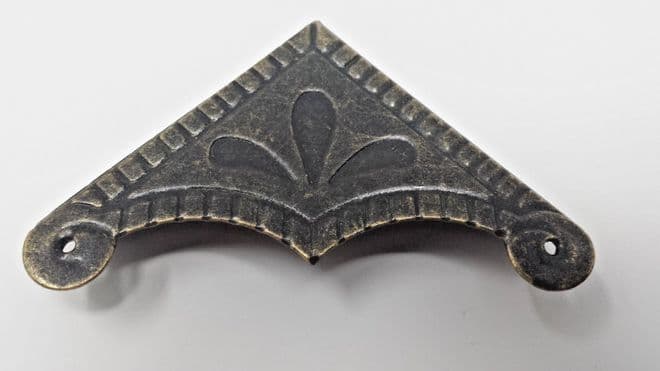 Pk of 4 Metal case corners antique bronze finish 58mm over straight C117