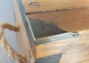 Pk of 4 Metal case corners ornate aged antique finish 39mm over straight C124