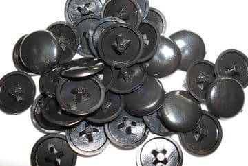 Plastic BLACK Press-Fit Pozi Screw Head Covers Caps pack size 50 or 100