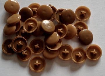 Plastic LIGHT BROWN Press-Fit Pozi Screw Head Covers Caps pack size 50 or 100