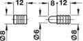 SET OF HAFELE TABLE TOP CONNECTING ALIGNMENT FITTING 8MM HOLE D031 Various pack sizes