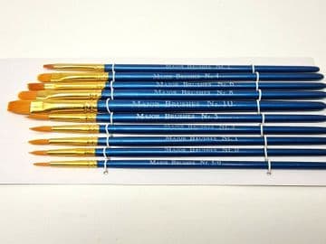 Synthetic Red Sable Set of 10 Paint Brushes Artist Painting Major Brushes