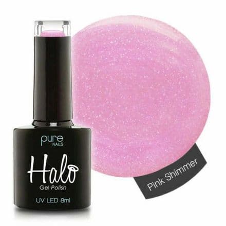 PURE NAILS - HALO GEL POLISH - PINK SHIMMER - 8ML - LATEST COLLECTION