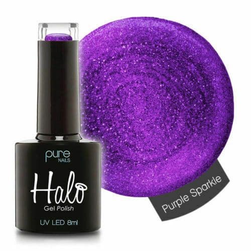 PURE NAILS - HALO GEL POLISH - PURPLE SPARKLE - 8ML - LATEST COLLECTION