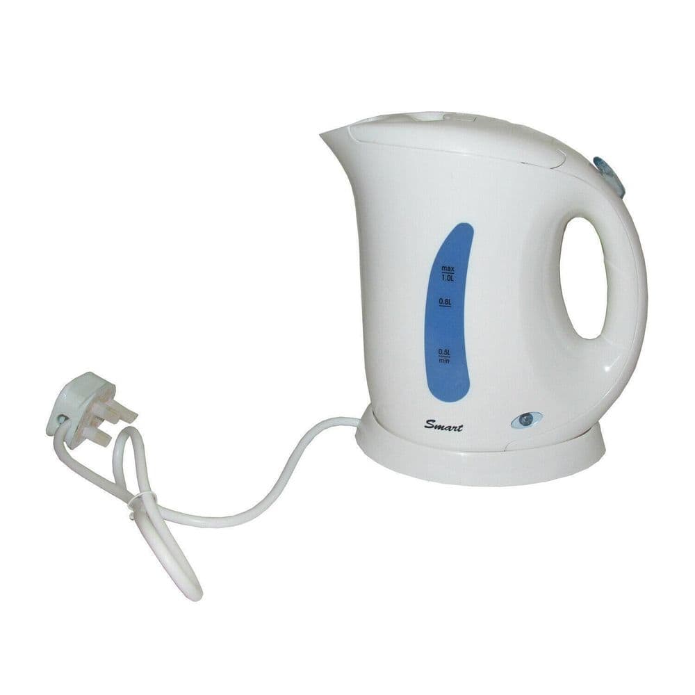1 Litre LOW WATTAGE CARAVAN 850w ELECTRIC CORDLESS KETTLE camping