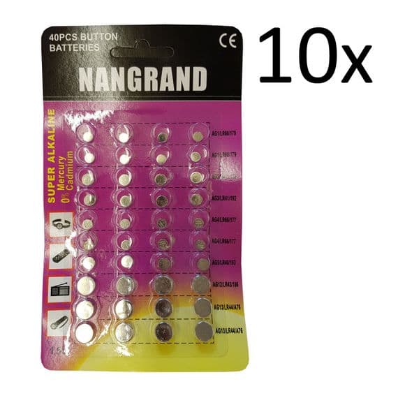 10 packs (400 batteries) ALKALINE CELL BUTTON BATTERIES watch clock battery