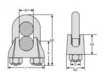 10 x 11mm GALVANISED COMMERCIAL WIRE ROPE GRIPS rigging sling