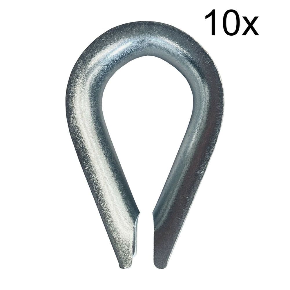 10 x 16mm GALVANISED COMMERCIAL THIMBLES rigging rope sling