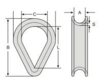 10 x 18mm GALVANISED COMMERCIAL THIMBLES rigging rope sling