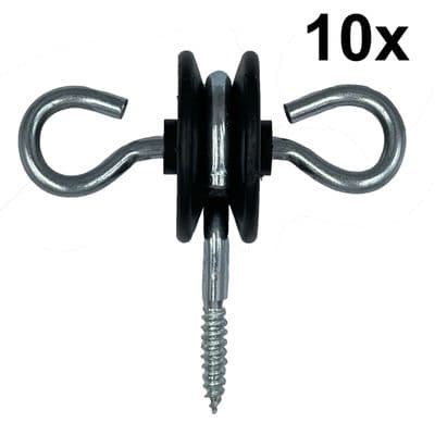 10 x Electric Fence Two Way Screw Anchor Gate Handle Insulators equestrian farm
