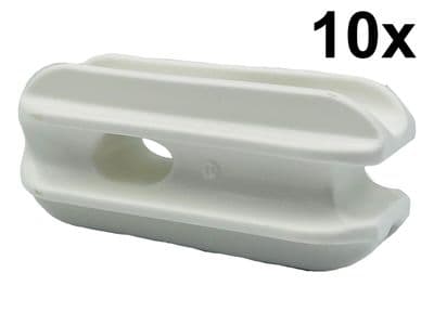 10 x Electric Fence White Corner Insulator polyrope wire farm equestrian