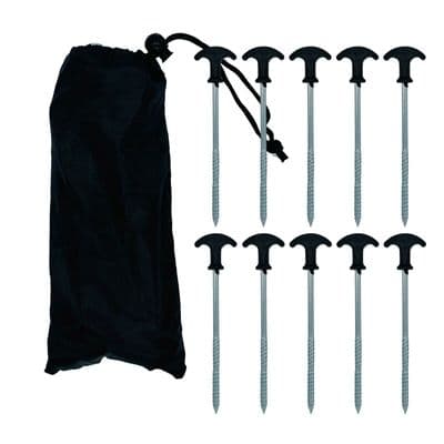 10 x Heavy Duty Bivvy Tent Pegs with Bag fishing camping caravan carp motorhome