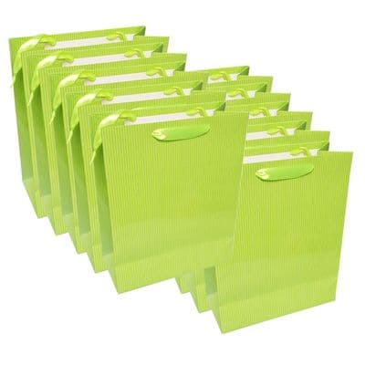 10 x LARGE GREEN STRIPED GIFT BAG birthday party christmas present