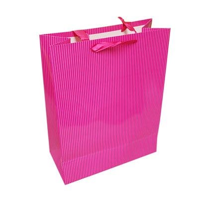 10 x LARGE PINK STRIPED GIFT BAG birthday present christmas