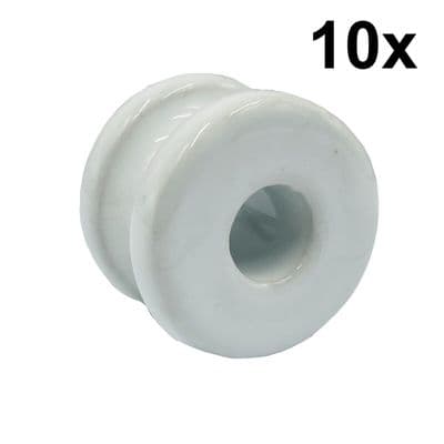10 x Porcelain Donut Insulators Electric Fencing Doughnut ring wire farm equestr