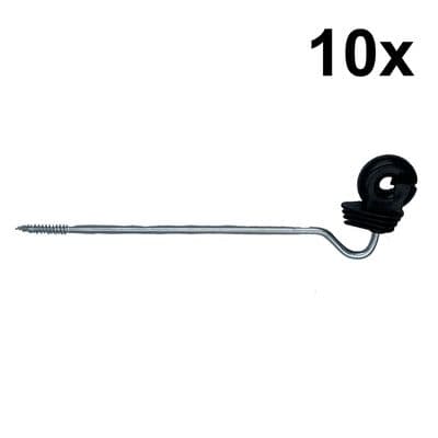 10 x Screw in offset Insulator - Electric Fencing wire equestrian farm agricultu