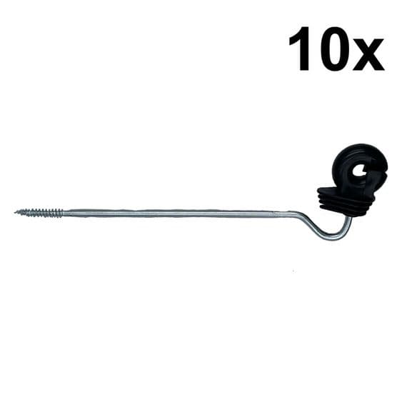 10 x Screw in offset Insulator - Electric Fencing wire equestrian farm ...