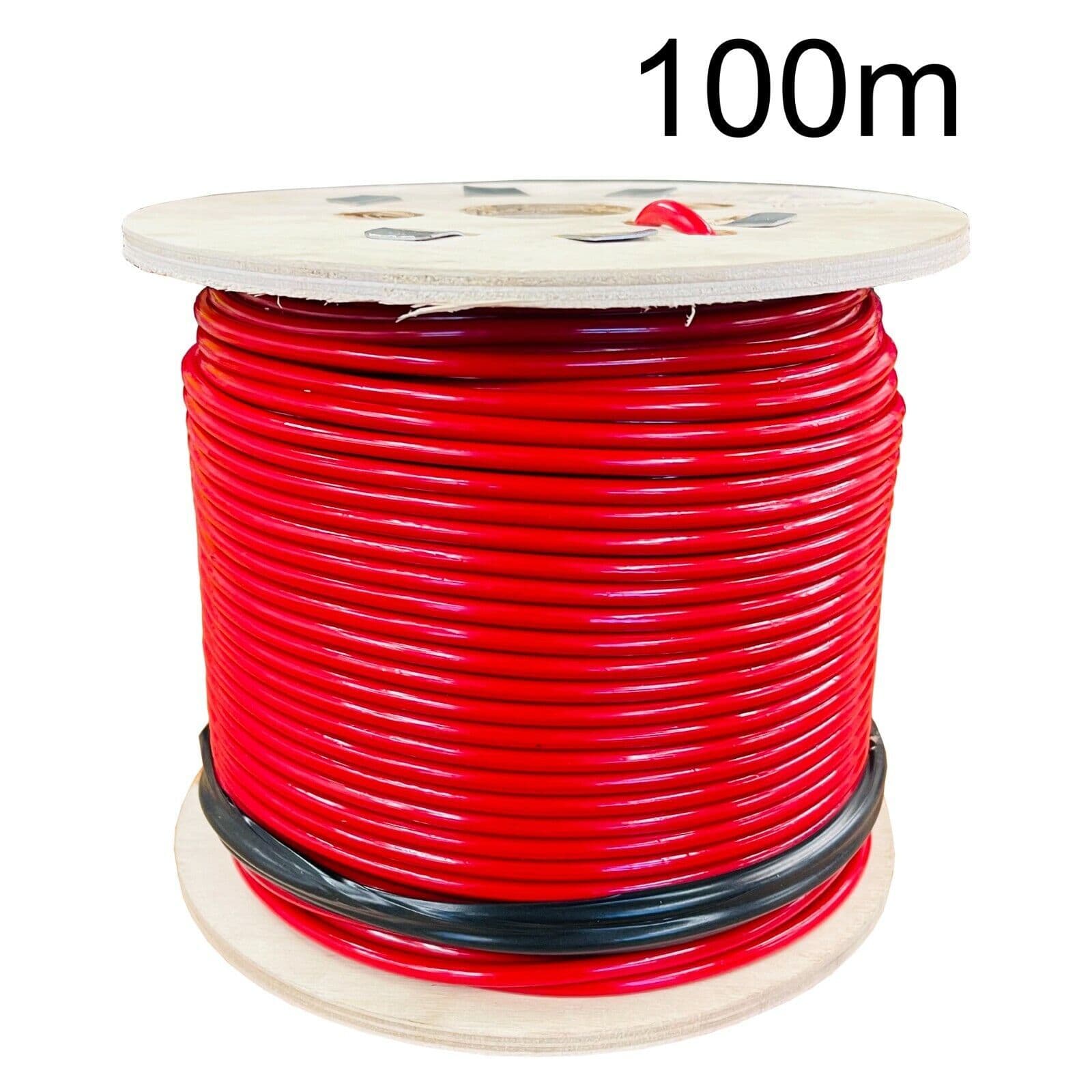 100 metre 3mm GALVANISED 7 X 7 WIRE ROPE RED PVC COATED TO 4mm gym boat ...