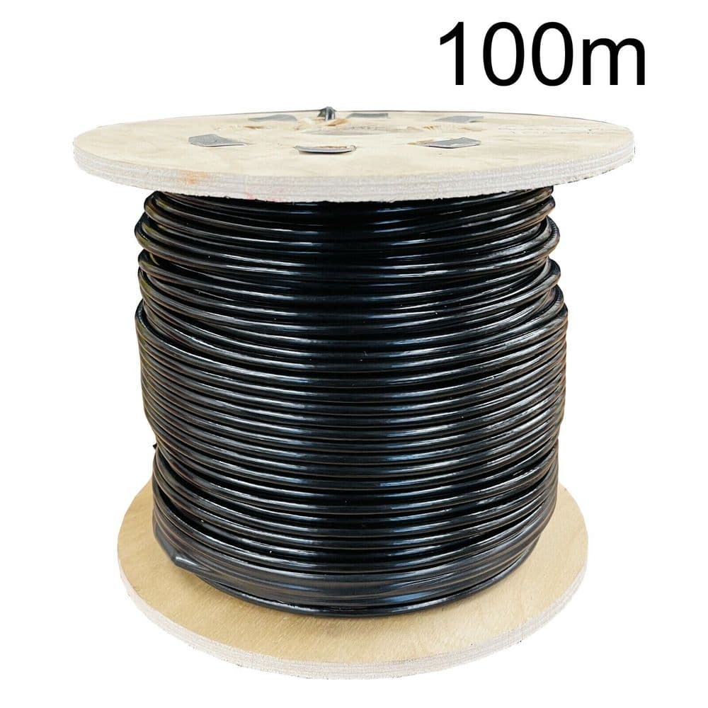 100 metres 3mm GALVANISED 7 x 7 WIRE ROPE BLACK PVC COATED to 4mm ...