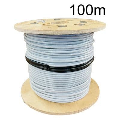 100 metres 3mm GALVANISED 7 x 7 WIRE ROPE WHITE PVC COATED to 4mm gym rigging