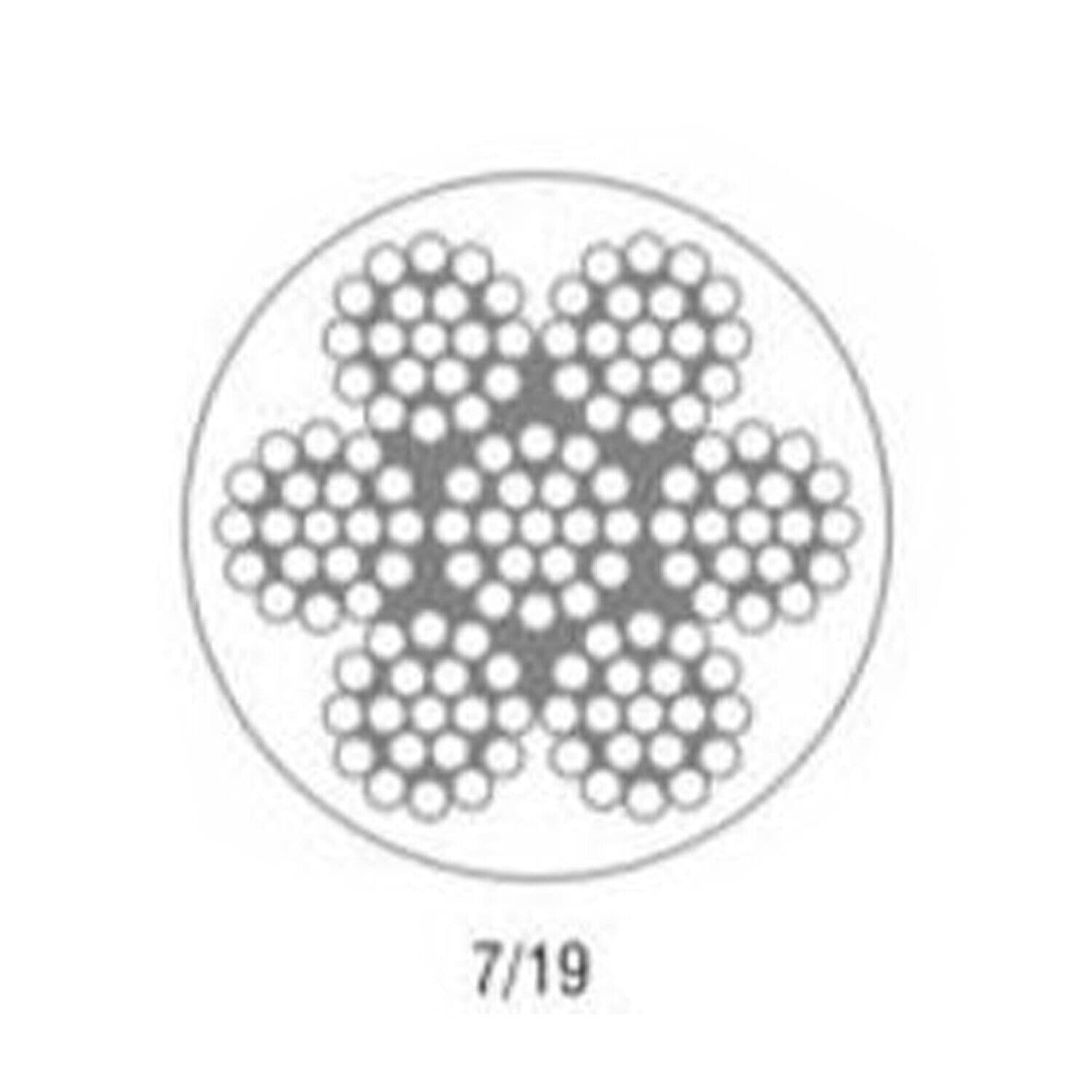 100 metres 5mm 7 x 19 STAINLESS STEEL MARINE GRADE WIRE ROPE boat yacht