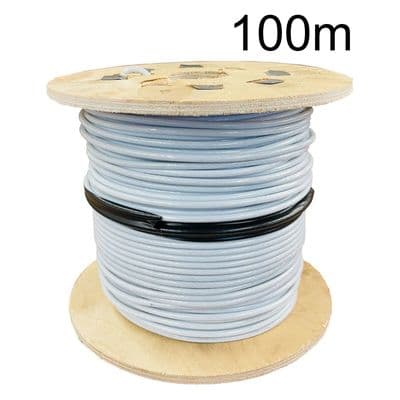 100 metres 6mm GALVANISED 6 x 19 WIRE ROPE WHITE PVC COATED to 8mm gym rigging