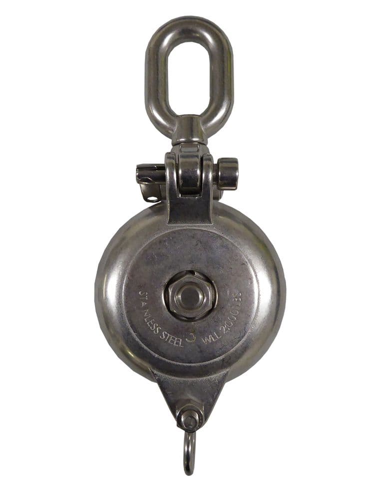 100mm STAINLESS STEEL LOGGING SNATCH BLOCK WITH SWIVEL EYE yacht ...