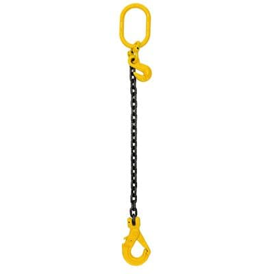 10mm 3.15T SINGLE LIFTING CHAIN SLING SELF LOCKING HOOK + GRAB SHORTENER 1m - 6m