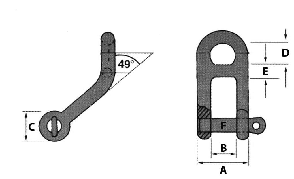 10mm STAINLESS STEEL MARINE DOUBLE BAR DEE SHACKLE yacht halyard boat