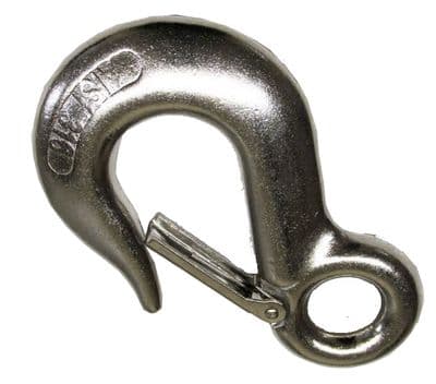 10mm STAINLESS STEEL MARINE SLING HOOK with SAFETY CATCH boat trailer lifting