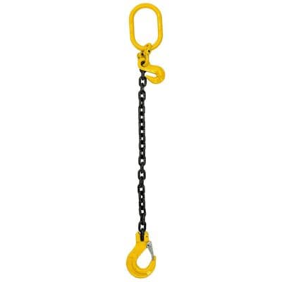 10mm x 3.15T SINGLE LEG LIFTING CHAIN SLING + HOOK + GRAB SHORTENER 1/2/3/4/5/6m