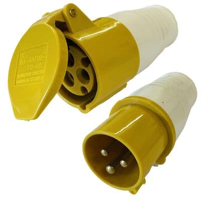 110V 16A 3 pin SITE TRAILING PLUG and SOCKET IP44 waterproof for extension lead