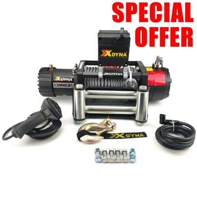 12000lbs High Speed 24v ELECTRIC Recovery  WINCH (138:1 x 8.9hp) 28m Wire Rope