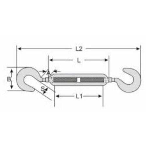 Stainless Steel WEB in.S in. HOOK WELDED 316, 2 in. WIDE
