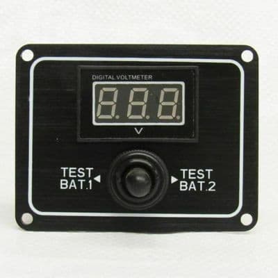 12V WATER RESISTANT 2 WAY DIGITAL BATTERY TEST SWITCH PANEL GAUGE ROCKER boat