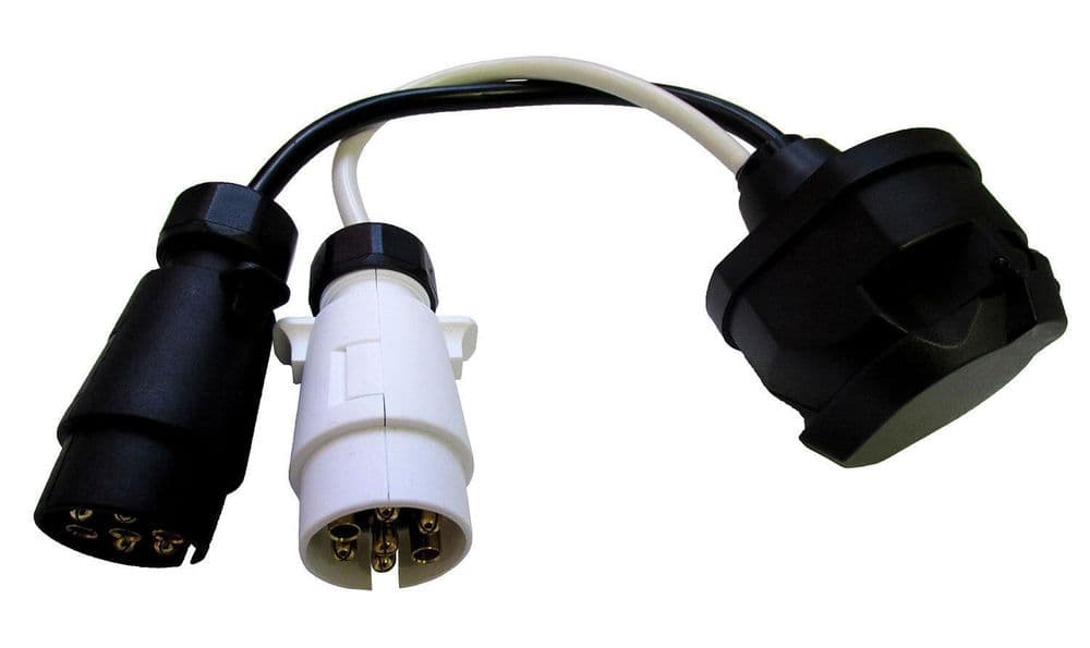 13 Pin SOCKET to 2 7 Pin PLUGS Caravan Vehicle TOWING CONVERTER ADAPTOR ...