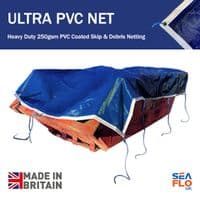 13FT x 10FT PVC Coated Skip Net – Ultra Heavy Duty 250gsm Debris Netting Cover
