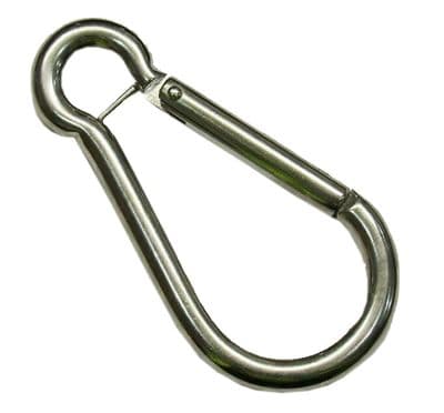 13mm x 160mm STAINLESS STEEL MARINE CARBINE HOOK with EYE rope boat yacht