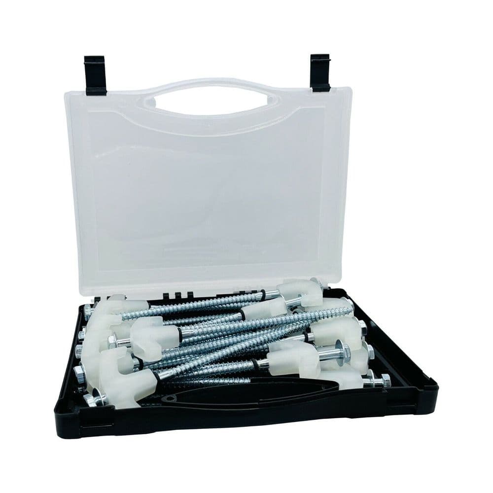 16 x Glow in the dark drill in tent pegs in carry case camping awning