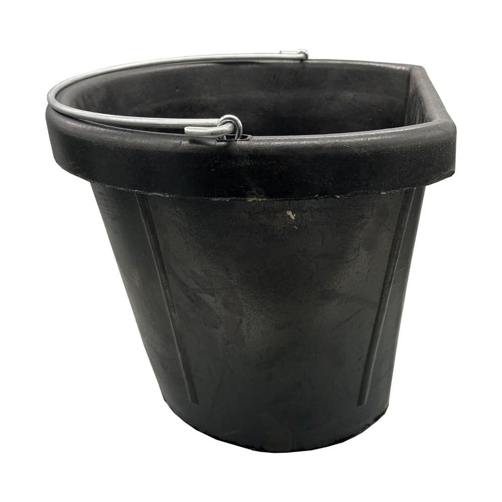 17 Litre Flat Back Rubber Bucket horse cattle feed water livestock