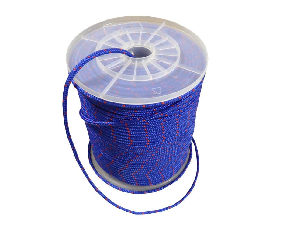 Platt Rope 175M Blue & Red Kernmantle 16 Plait Polypropylene Rope 6 mm Dia